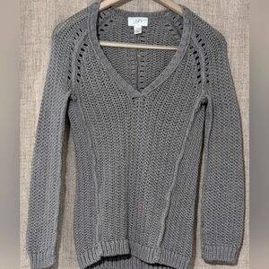 Ann Taylor LOFT Women's Size XS Cable Knit V-neck Grey ✨ 2 /$15 ✨